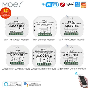 MOES Smart ZigBee Модуль переключения Wi-Fi, диммер, переключатель штор, приложение Smart Life, дистанционное управление, Alexa, Google Home, голосовое управление,