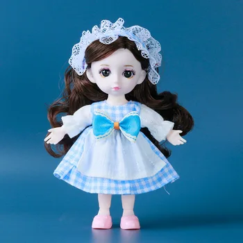 17-сантиметровые куклы Bjd, мини-модные игрушки-одевалки для девочек, кукольная одежда, подарок для девочек на день рождения, кукольные игрушки, ручная кукла, украшения для стола