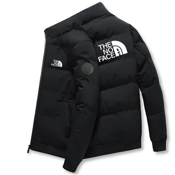 Мужская хлопчатобумажная куртка со стоячим воротником, зимняя домашняя утолщенная теплая хлопчатобумажная куртка, Модный бренд, мужская короткая пуховая хлопчатобумажная куртка
