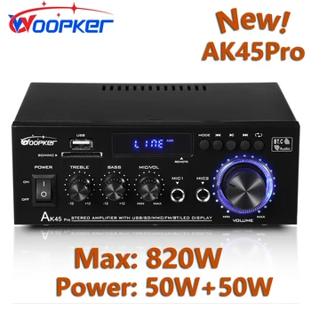 Woopker Новый AK45 Pro Цифровой усилитель Hi-Fi Максимальной мощности max820w Канал 2.0 Bluetooth Усилитель объемного звука для домашнего автомобиля
