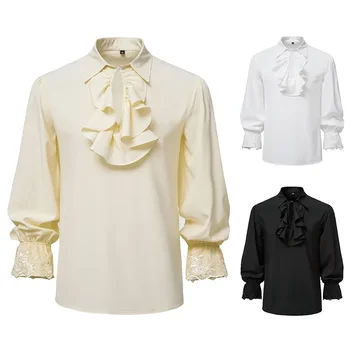 Весна и осень 2023 г. Новая мода Европейский Благородный Стиль Ренессанс Винтажная рубашка с оборками