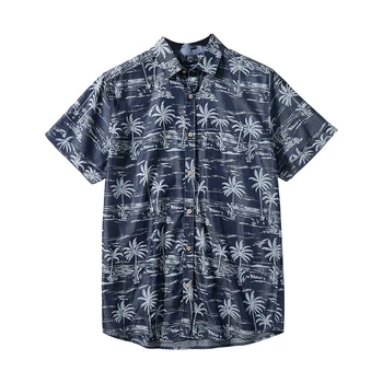 Мужская рубашка 4XL, Летняя футболка, мужская повседневная винтажная рубашка с гавайским принтом, Пляжная рубашка, мужская одежда, мода 2023 года