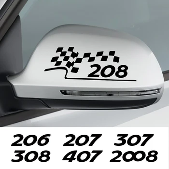 Наклейки на зеркало заднего вида автомобиля, Отличительные знаки для Peugeot 206 207 208 307 308 407 107 301 306 406 408 508 607 2008 3008 4008 Аксессуары
