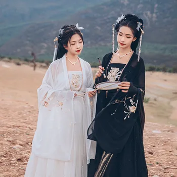 Традиционный костюм Хань в китайском стиле, женская юбка Qi Ru с талией, агрессивный древний стиль, рубашка с большим рукавом в древнем китайском стиле S