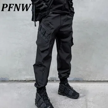 PFNW Осенне-весенний дизайн в нишевом стиле, комбинезоны, мужские модные Свободные повседневные брюки-карго, модные темные брюки Tide 12A5579