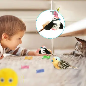 Игрушка Имитация птицы Дизайн Имитация родного материала из перьев Мягкие Подарки для домашних животных Вокальные игрушки для птиц Плюшевые удобные J1a0