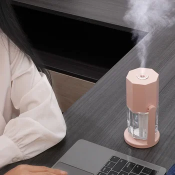 С красочными ночниками, мини-настольный очиститель воздуха, 240 мл, вращающийся USB-увлажнитель воздуха для дома, Ультразвуковой автомобильный туманообразователь