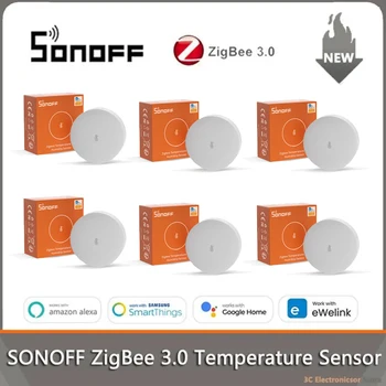 SONOFF Zigbee Датчик температуры и влажности SNZB-02P Термометр Монитор Умный дом Пульт дистанционного управления от Alexa Google Home eWeLink