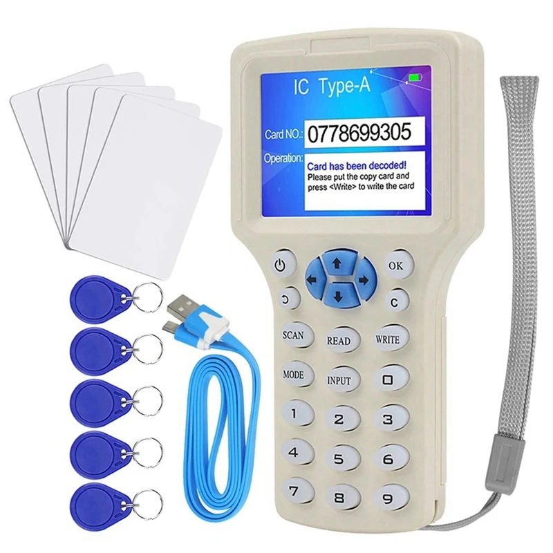 10 Частотный Программатор Смарт-карт NFC Программатор смарт-карт 125 кГц 13,56 МГц Зашифрованный Ключ Декодера С возможностью Записи . ' - ' . 0