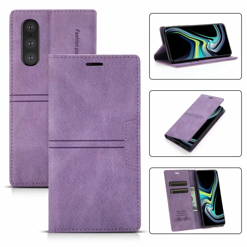 Кожаный Чехол с Магнитной Откидной Подставкой Для Телефона Sony Xperia 1 10 III 2 5 8 20 XZ5 XZ4 Compact Xperia1 10 II Чехол-бумажник Для Карт Coque . ' - ' . 0