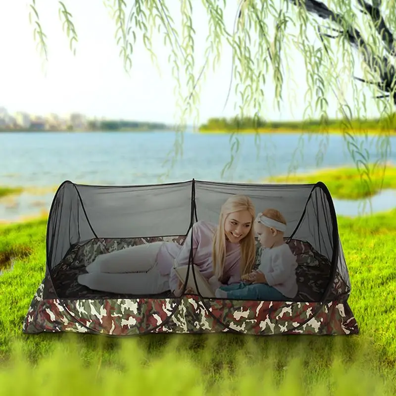 Палатка с сеткой для кемпинга, Складная Переносная Москитная сетка, Уличные Сетчатые палатки с сумкой для переноски для кровати, Патио, Кемпинг, Компактное путешествие . ' - ' . 0