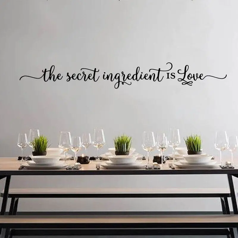 Секретный ингредиент - наклейка с любовью на стену, кухня, ресторан, Семейный повар, Цитата о любви, наклейка на стену, Виниловый декор в столовой . ' - ' . 0