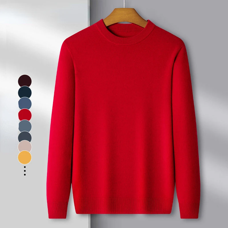 2023 Высококачественный Новый модный бренд, Шерстяной вязаный пуловер, Свитер с круглым вырезом для мужчин, Осенне-зимний Повседневный джемпер, Мужская одежда R139 . ' - ' . 1