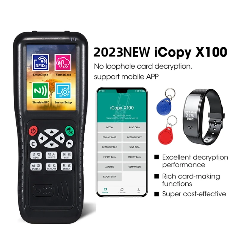 RFID-копировальный аппарат с функцией полного декодирования, смарт-карта, ключ, NFC IC ID, дубликатор, считыватель, запись . ' - ' . 1