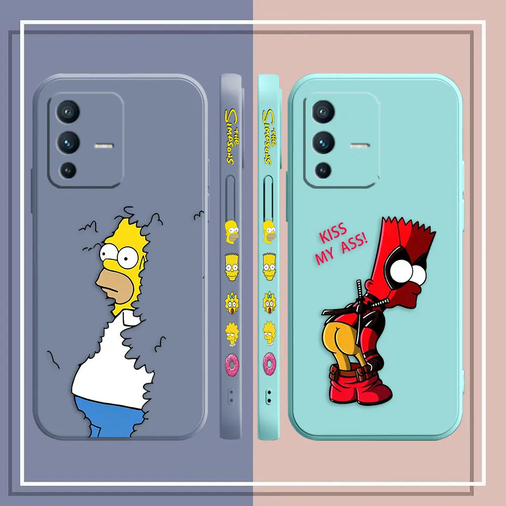 Мультяшный Забавный Чехол для телефона T-The S-Simpsons Для VIVO S5 S6 S7 S9 S9E S10 S12 S15 S16 S16E T1 T2X V15 V20 V21 V23 PRO 5G Case Funda . ' - ' . 1