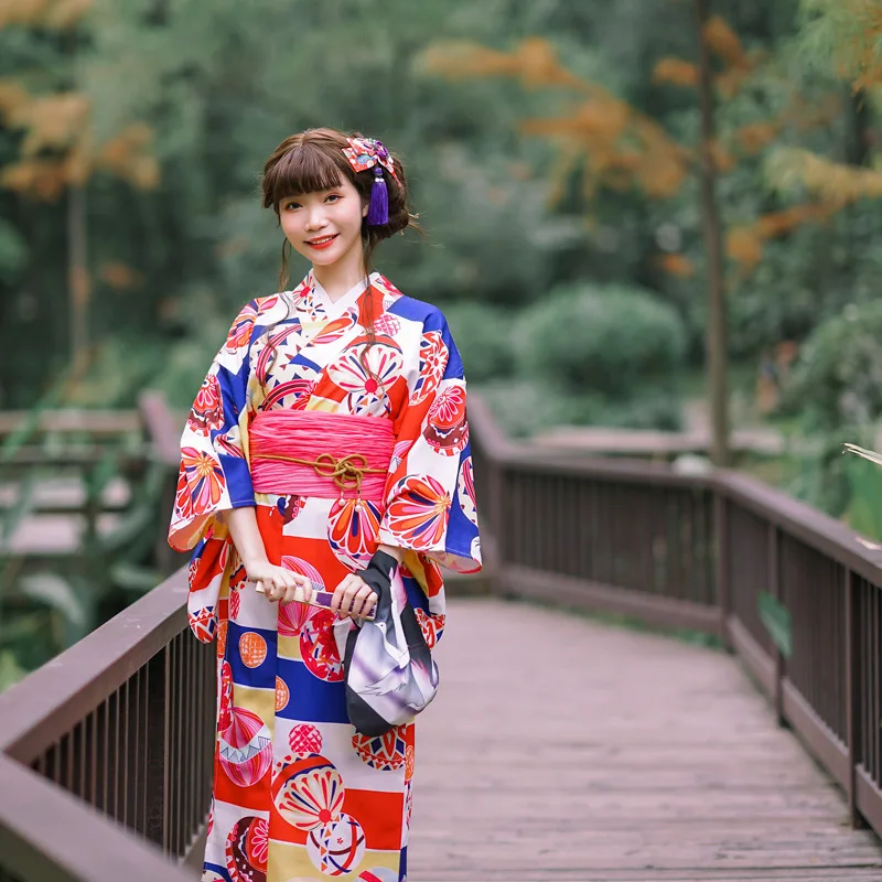 Традиционное женское японское кимоно, модифицированная повседневная одежда из материала, стойкого к образованию морщин, длиной 140 см. . ' - ' . 1
