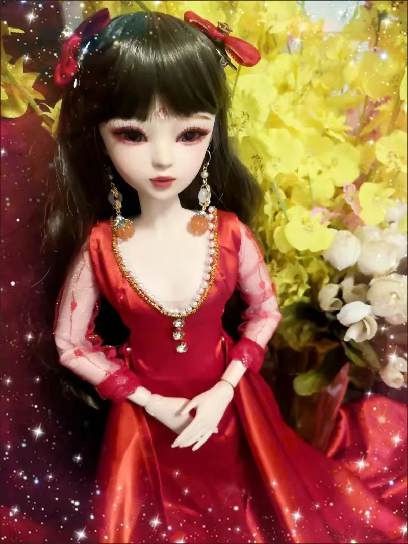 1/3 кукла BJD 60 см, цельное большое красное платье со шлейфом, бесплатная доставка . ' - ' . 2
