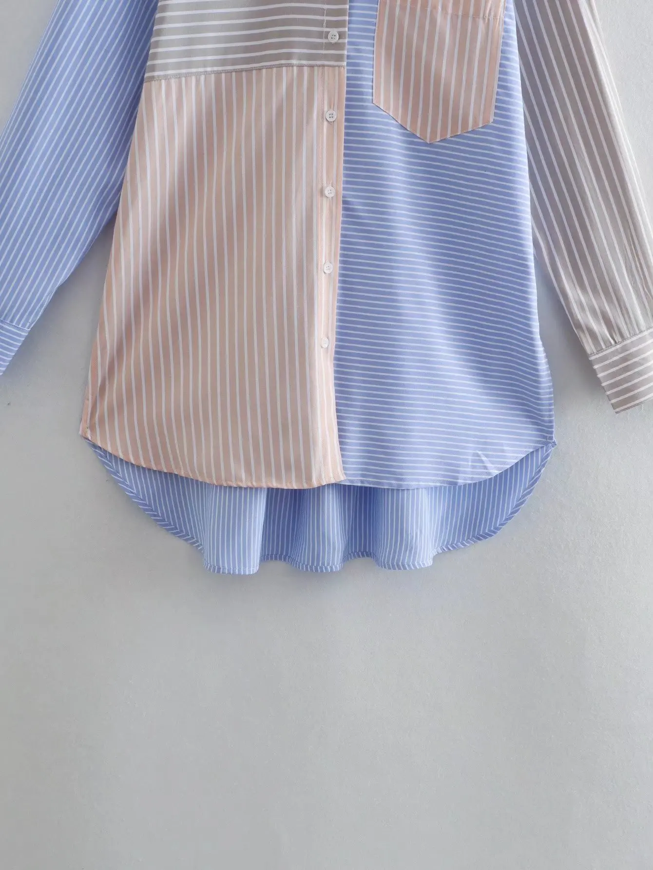 SLTNX Модная женская блузка 2023, Летние полосатые топы с длинными рукавами, женские шикарные Элегантные повседневные Свободные рубашки с карманами, женская рубашка . ' - ' . 2