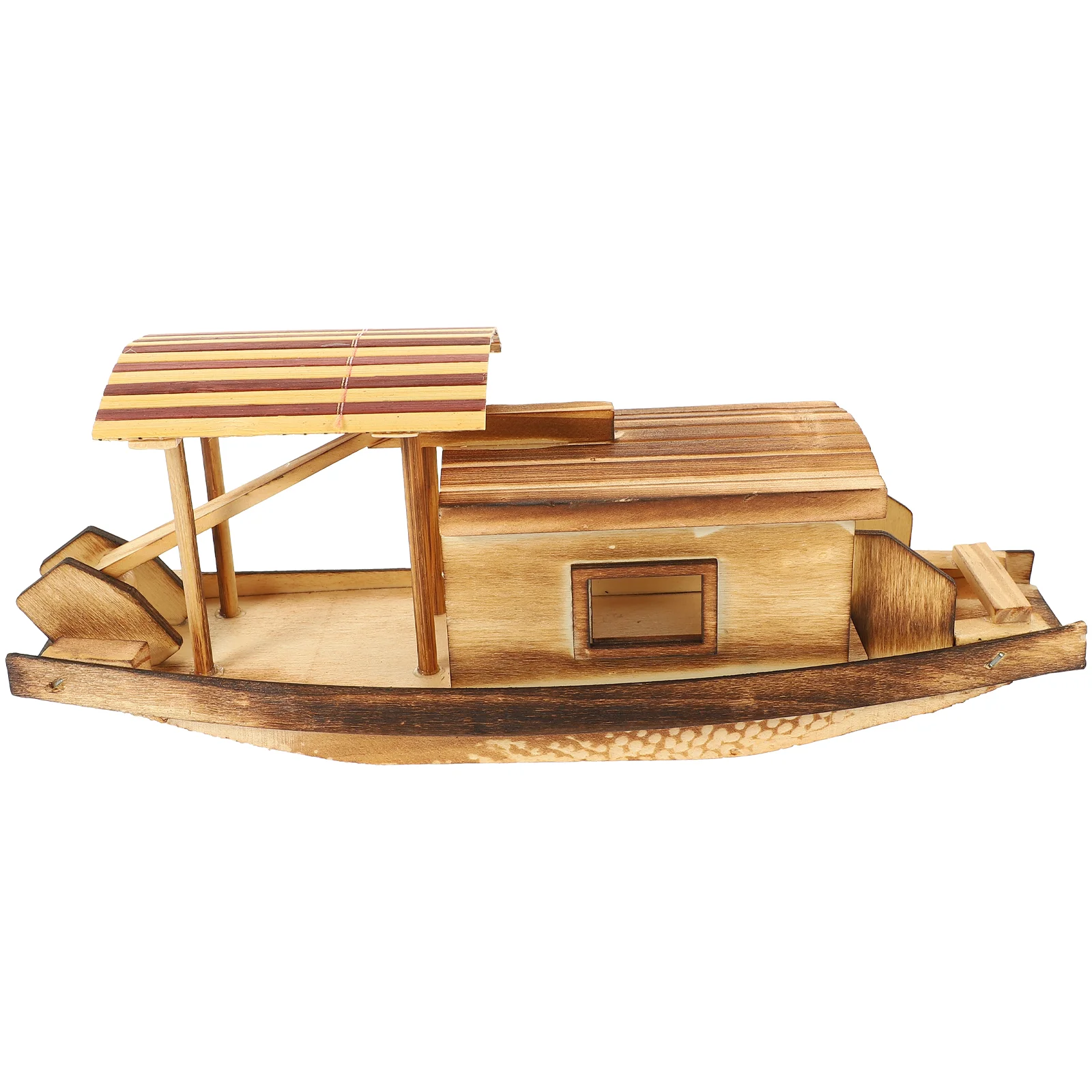 Деревянная игрушка-лодка Модель деревянного орнамента Деревянное каноэ Морской пляж Прибрежный подарок для детей . ' - ' . 2