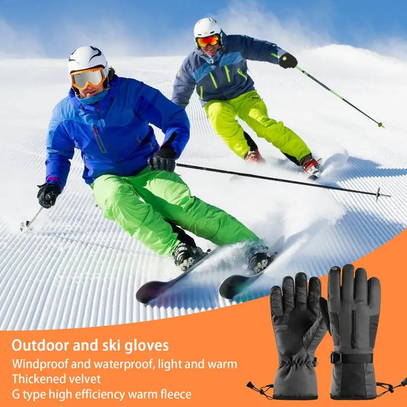 Мужские зимние водонепроницаемые велосипедные перчатки Зимние перчатки для занятий спортом на открытом воздухе, бегом, мотоциклом, лыжами, перчатками с сенсорным экраном, теплыми полными пальцами . ' - ' . 2