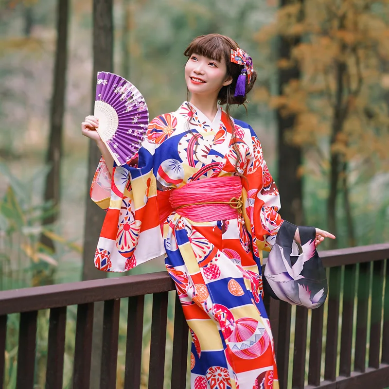 Традиционное женское японское кимоно, модифицированная повседневная одежда из материала, стойкого к образованию морщин, длиной 140 см. . ' - ' . 2