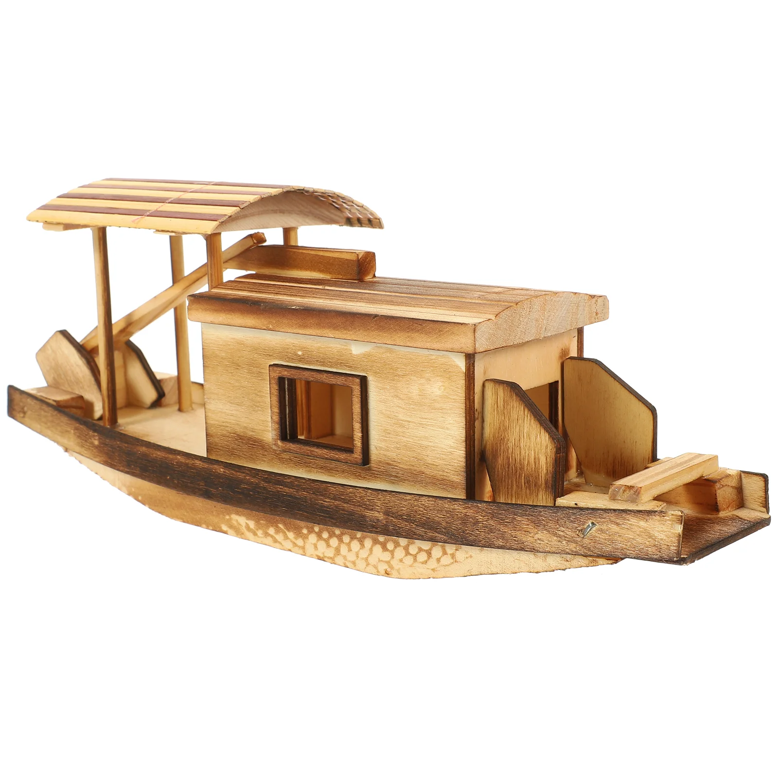 Деревянная игрушка-лодка Модель деревянного орнамента Деревянное каноэ Морской пляж Прибрежный подарок для детей . ' - ' . 3