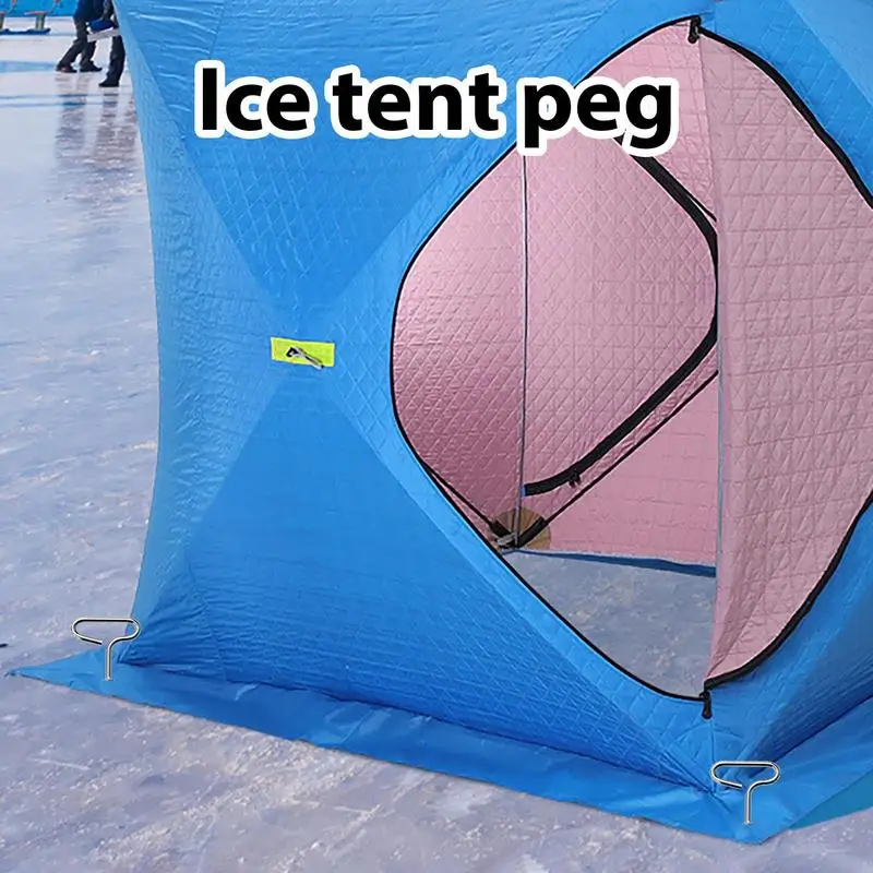 Колышек для палатки для подледной рыбалки, Прочные металлические колья с резьбой, универсальный аксессуар для крепления палатки, устойчивый кол для подледной рыбалки . ' - ' . 3