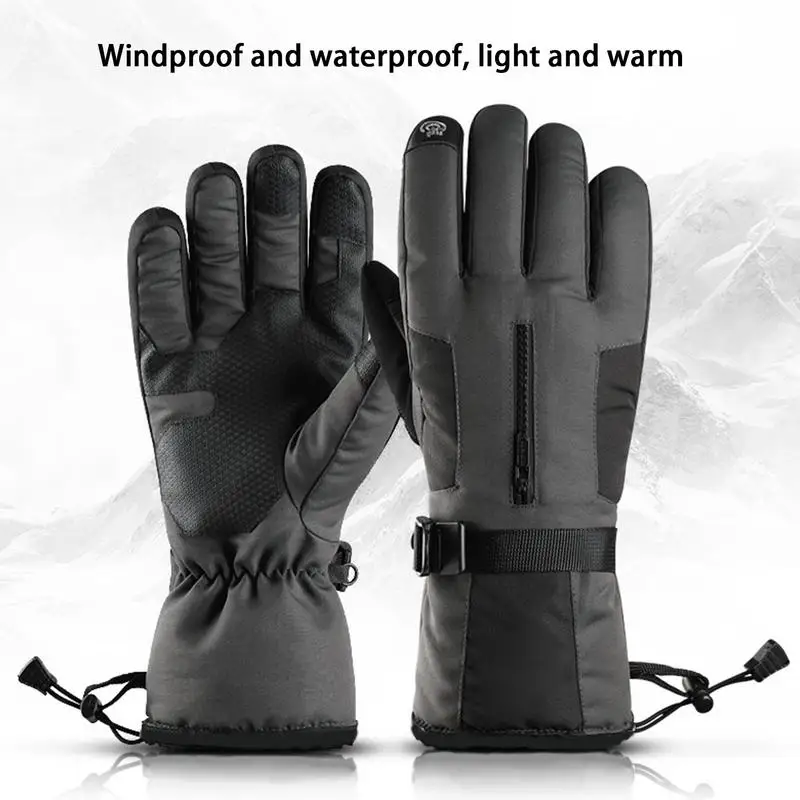 Мужские зимние водонепроницаемые велосипедные перчатки Зимние перчатки для занятий спортом на открытом воздухе, бегом, мотоциклом, лыжами, перчатками с сенсорным экраном, теплыми полными пальцами . ' - ' . 3