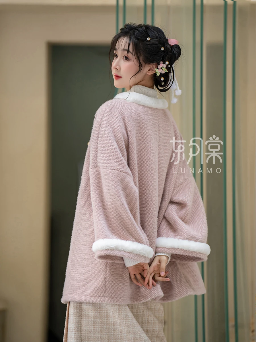 Повседневное бархатное пальто в национальном стиле эпохи Мин с круглым вырезом, осень и зима, Han Elements Hanfu . ' - ' . 3