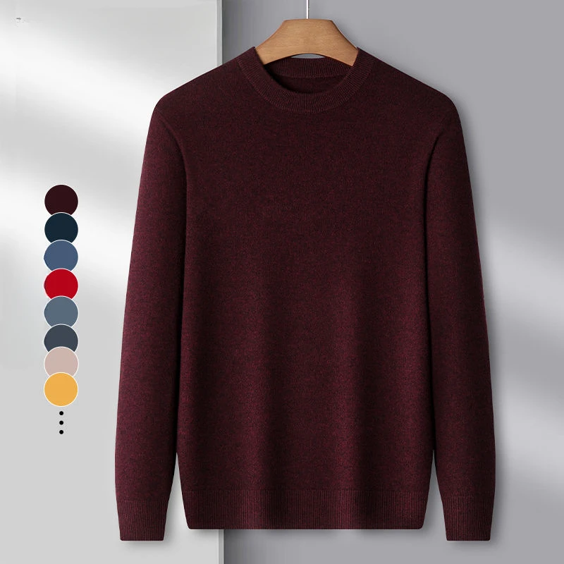 2023 Высококачественный Новый модный бренд, Шерстяной вязаный пуловер, Свитер с круглым вырезом для мужчин, Осенне-зимний Повседневный джемпер, Мужская одежда R139 . ' - ' . 4