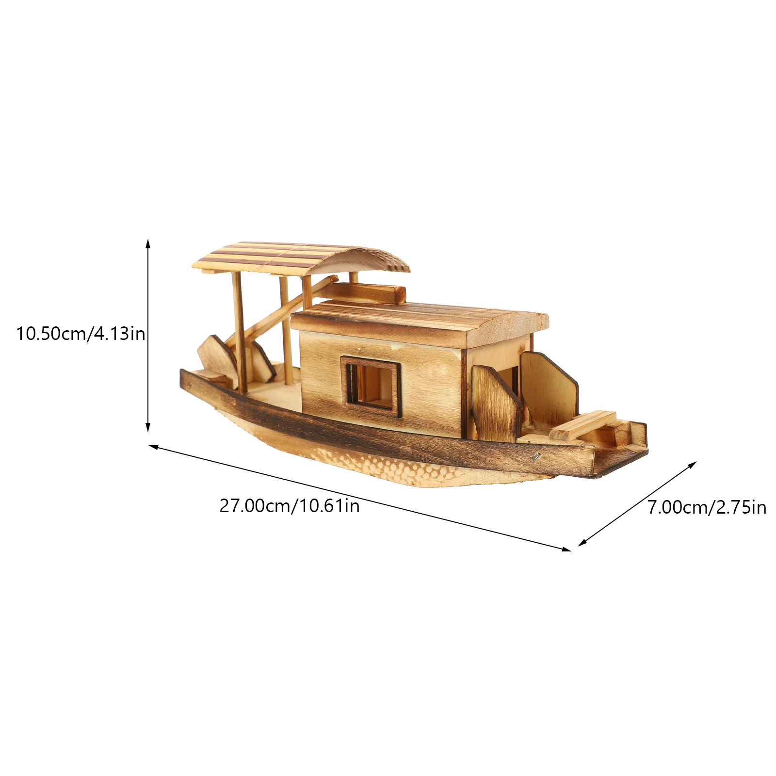 Деревянная игрушка-лодка Модель деревянного орнамента Деревянное каноэ Морской пляж Прибрежный подарок для детей . ' - ' . 4
