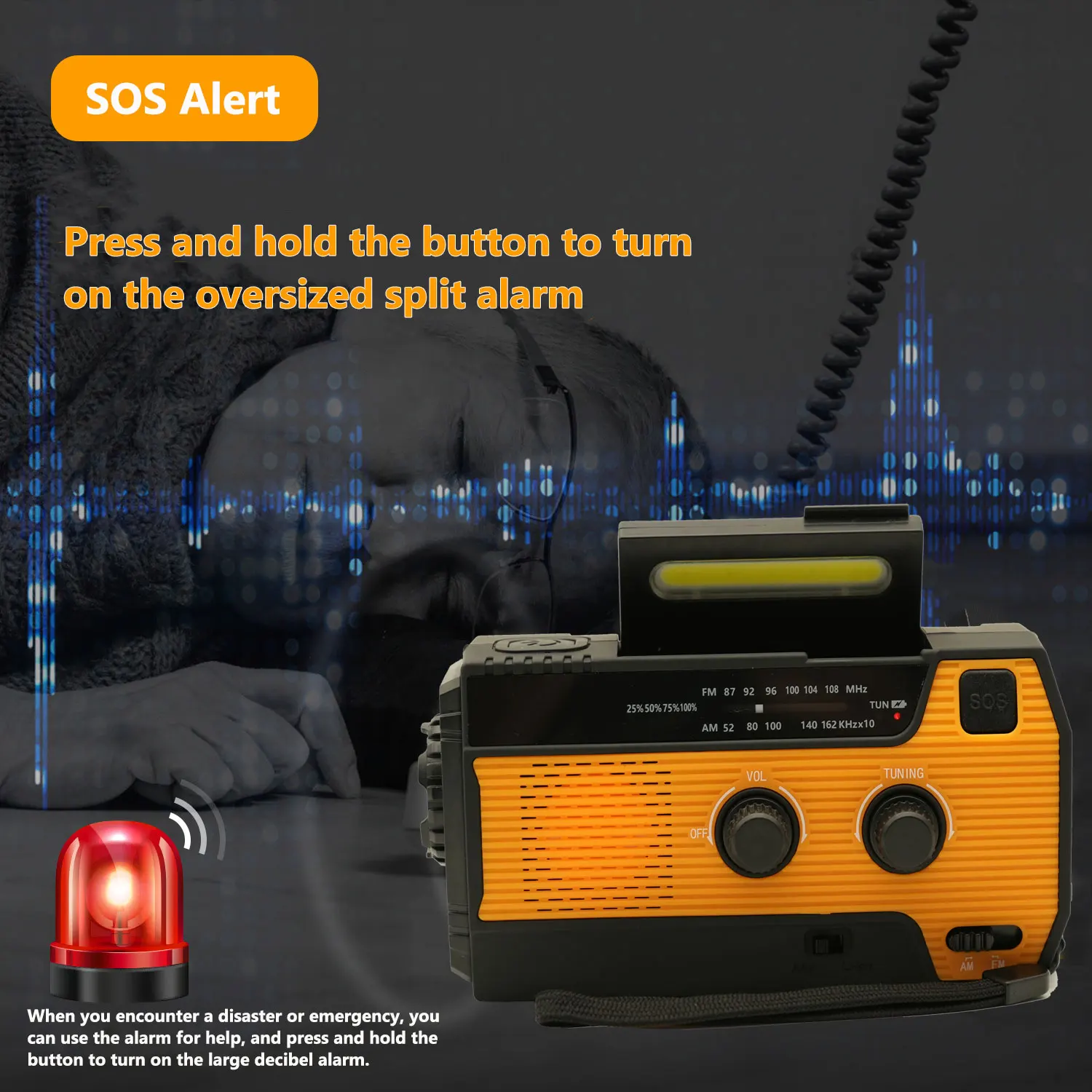 Обновите Многофункциональный радиоприемник с рукояткой на солнечной батарее USB FM / AM / NOAA WB 4000 мАч Погодные Радиостанции Аварийный Фонарик Power Bank . ' - ' . 4