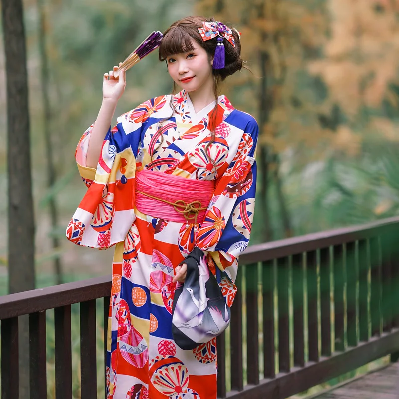 Традиционное женское японское кимоно, модифицированная повседневная одежда из материала, стойкого к образованию морщин, длиной 140 см. . ' - ' . 4