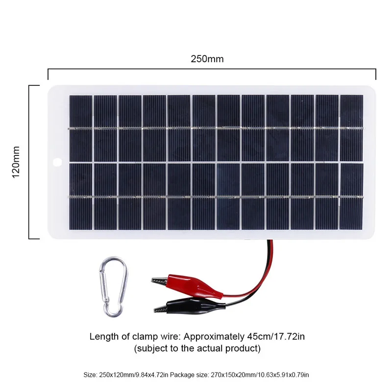 Mayitr 1pc 5W 12V Поликремниевая Солнечная панель Портативное наружное аварийное зарядное устройство для освещения Электрические вентиляторы Насосы Солнечные системы . ' - ' . 5