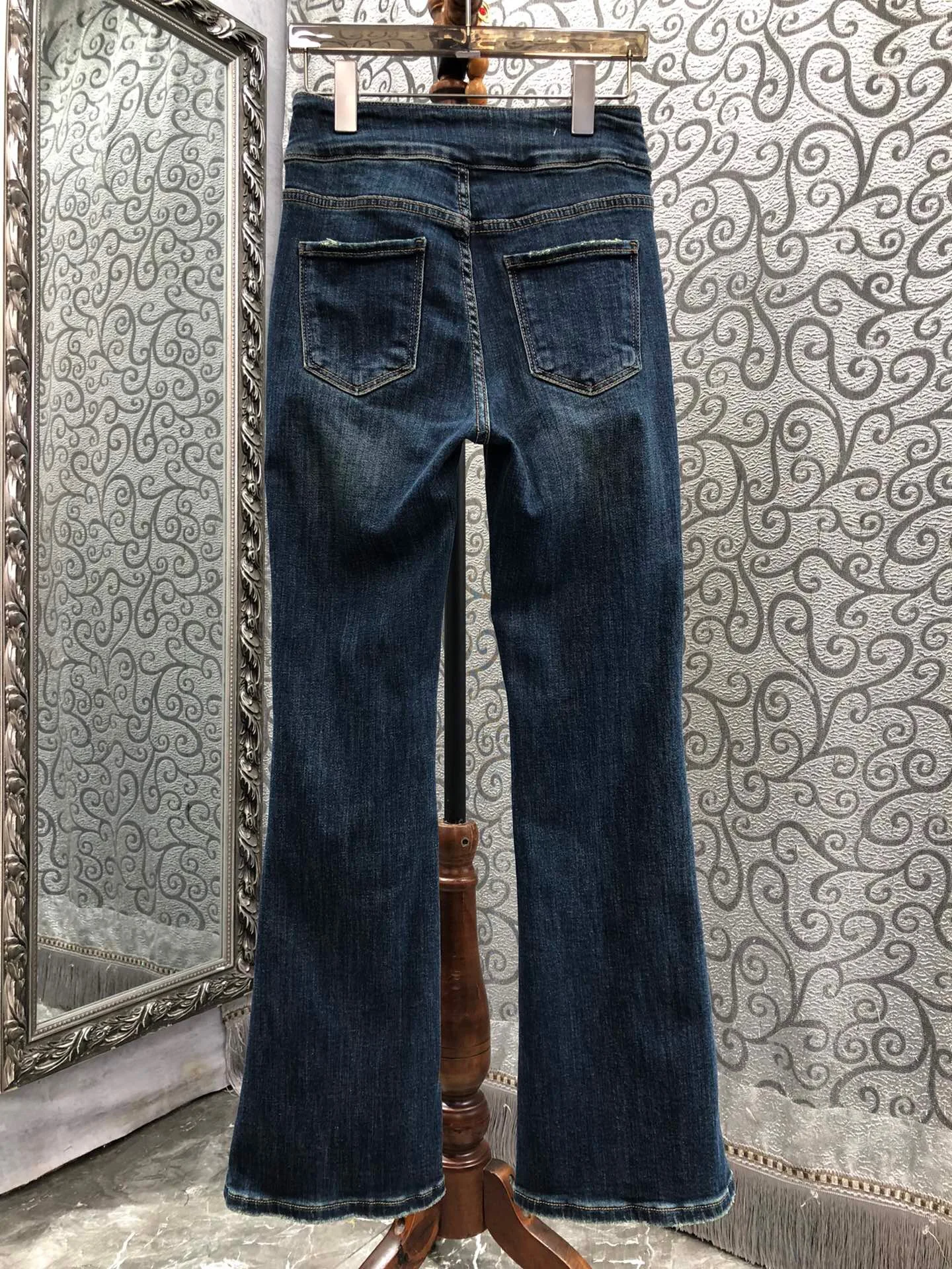 Женские джинсовые брюки 2023 Осенние женские расклешенные джинсы с разрезом в виде бриллиантовой звезды, длинные брюки, Новое поступление . ' - ' . 5