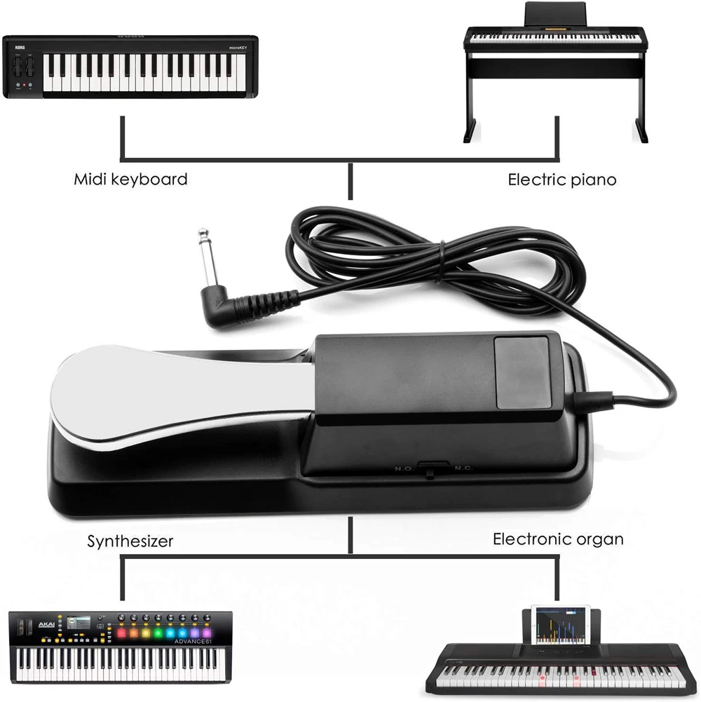 Клавиатура пианино Sustain педаль с кабелем сустейн педаль для Roland Корг электрическое пианино электронное синтезатор органа  . ' - ' . 5